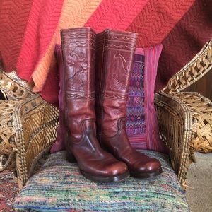 Frye Vintage Reddish Brown Tall Riding Boots